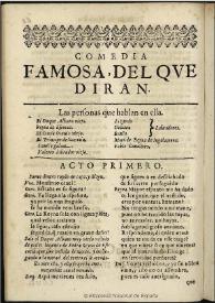 El que diran | Biblioteca Virtual Miguel de Cervantes