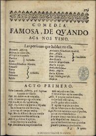 Quando aca nos vino | Biblioteca Virtual Miguel de Cervantes