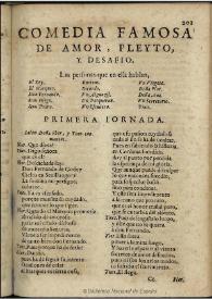 Amor, pleyto y desafio | Biblioteca Virtual Miguel de Cervantes