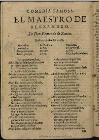 El maestro de Alejandro [1666] / de don Fernando de Zarate | Biblioteca Virtual Miguel de Cervantes