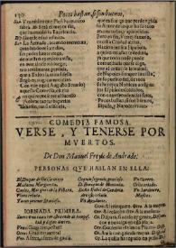 Verse y tenerse por muerto | Biblioteca Virtual Miguel de Cervantes