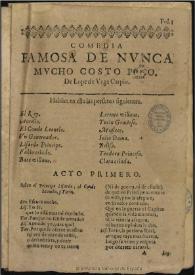 Nunca mucho costo poco / de Lope de Vega Carpio | Biblioteca Virtual Miguel de Cervantes