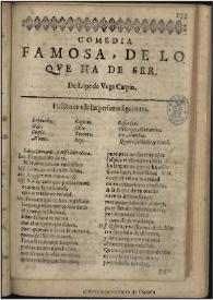 Lo que ha de ser / de Lope de Vega Carpio | Biblioteca Virtual Miguel de Cervantes