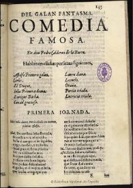 Del galan fantasma / de don Pedro Calderon de la Barca | Biblioteca Virtual Miguel de Cervantes