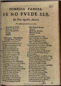 No puede ser / de Don Agustin Moreto | Biblioteca Virtual Miguel de Cervantes