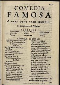 A gran daño, gran remedio / de D. Geronimo de Villayzan | Biblioteca Virtual Miguel de Cervantes