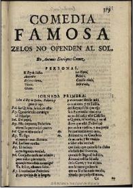 Comedia famosa. Zelos no ofenden al sol / de don Pedro Calderón | Biblioteca Virtual Miguel de Cervantes