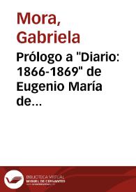 Prólogo a "Diario: 1866-1869" de Eugenio María de Hostos | Biblioteca Virtual Miguel de Cervantes