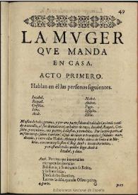 La muger que manda en casa | Biblioteca Virtual Miguel de Cervantes