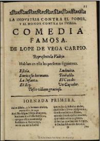 La industria contra el poder y el honor contra la fuerza / de Lope de Vega Carpio | Biblioteca Virtual Miguel de Cervantes