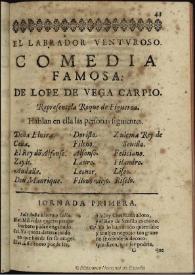 El labrador venturoso / Lope de Vega | Biblioteca Virtual Miguel de Cervantes