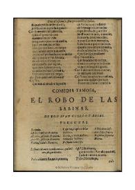 El robo de las sabinas / de Don Juan Coello y Arias | Biblioteca Virtual Miguel de Cervantes