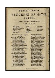 Vencerse es mayor valor / de don Pedro Calderon | Biblioteca Virtual Miguel de Cervantes