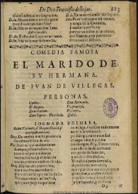 El marido de su hermana / de Iuan de Villegas | Biblioteca Virtual Miguel de Cervantes