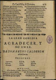 Agradecer, y no amar / de don Pedro Calderon de la Barca | Biblioteca Virtual Miguel de Cervantes