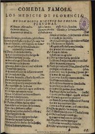 Los Medicis de Florencia / de don Diego Ximenes de Enciso | Biblioteca Virtual Miguel de Cervantes