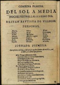 El sol a media noche, y estrellas a medio dia / de Iuan Bautista de Villegas | Biblioteca Virtual Miguel de Cervantes