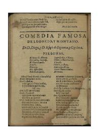 Leoncio y Montano / de D. Diego y D. Joseph de Figueroa y Cordoua | Biblioteca Virtual Miguel de Cervantes