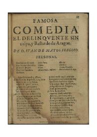 El delinquente sin culpa, y Bastardo de Aragon / de Don Juan de Matos Fragoso | Biblioteca Virtual Miguel de Cervantes