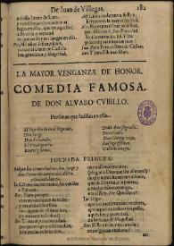 La mayor venganza de honor / de don Alvaro Cubillo | Biblioteca Virtual Miguel de Cervantes