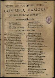 Sufrir mas por querer menos / de don Rodrigo Enriquez | Biblioteca Virtual Miguel de Cervantes