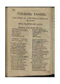 La infeliz Aurora, y fineza acreditada / de D. Francisco de Leyba | Biblioteca Virtual Miguel de Cervantes