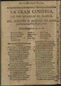 Las dos estrellas de Francia / el Maestro Don Manuel de León, y del Licenciado Don Diego Calleja | Biblioteca Virtual Miguel de Cervantes