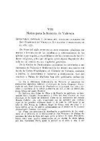 Notas para la historia de Valencia. Sepultura, capillas y altares del demolido Convento de San Francisco de Valencia. Sus dueños y poseedores en el año 1771 / Juan Llabrés | Biblioteca Virtual Miguel de Cervantes