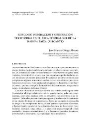 Riesgo de inundación y ordenación territorial en el área litoral sur de la Marina Baixa (Alicante) / José Marcos Ortega Álvarez | Biblioteca Virtual Miguel de Cervantes