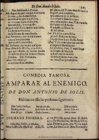 Amparar al enemigo [1650] / de don Antonio de Solis | Biblioteca Virtual Miguel de Cervantes