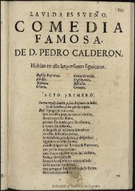 La vida es sueño / de D. Pedro Calderon | Biblioteca Virtual Miguel de Cervantes