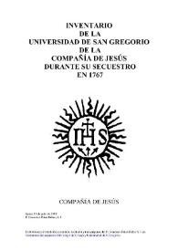 Inventario de la Universidad de San Gregorio de la Compañía de Jesús durante su secuestro en 1767 / Francisco Piñas | Biblioteca Virtual Miguel de Cervantes