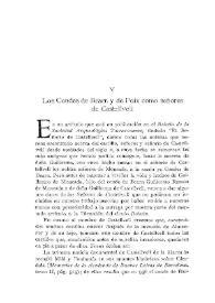 Los Condes de Bearn y de Foix como señores de Castellvell / F. Durán Cañameras | Biblioteca Virtual Miguel de Cervantes