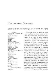 Documentos oficiales. Junta pública del domingo 10 de abril de 1927 | Biblioteca Virtual Miguel de Cervantes