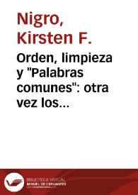 Orden, limpieza y "Palabras comunes": otra vez los juegos prohibidos / Kirsten F. Nigro | Biblioteca Virtual Miguel de Cervantes