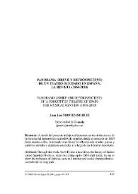 Panorama (breve y retrospectivo) de un teatro olvidado en España: La Revista (1864-2010) = Panorama (brief and retrospective) of a forgotten theatre of Spain: The Musical Revuew (1864-2010) / Juan José Montijano Ruiz | Biblioteca Virtual Miguel de Cervantes