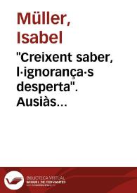 "Creixent saber, l·ignorança·s desperta". Ausiàs Marchs "Cant CXIII" und die Grenzen des menschlichen Wissens | Biblioteca Virtual Miguel de Cervantes