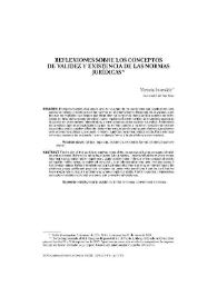 Reflexiones sobre los conceptos de validez y existencia de las normas jurídicas | Biblioteca Virtual Miguel de Cervantes