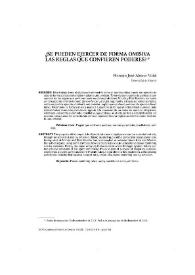 ¿Se pueden ejercer de forma omisiva las reglas que confieren poderes? | Biblioteca Virtual Miguel de Cervantes