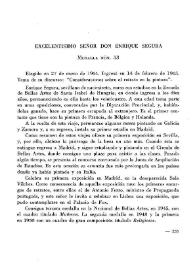 Academicorum Curricula. Excmo. Sr. D. Enrique Segura | Biblioteca Virtual Miguel de Cervantes