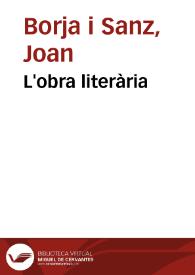 L'obra literària | Biblioteca Virtual Miguel de Cervantes