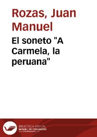 El soneto "A Carmela, la peruana" / Juan Manuel Rozas | Biblioteca Virtual Miguel de Cervantes