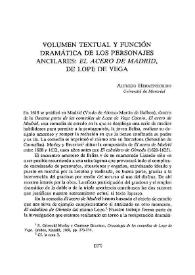 Volumen textual y función dramática de los personajes ancilares : "El acero de Madrid", de Lope de Vega / Alfredo Hermenegildo | Biblioteca Virtual Miguel de Cervantes