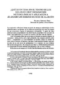 ¿Qué es un tema en el teatro de los Siglos de Oro? Reflexiones metodológicas y aplicación a "El examen de maridos" de Ruiz de Alarcón | Biblioteca Virtual Miguel de Cervantes