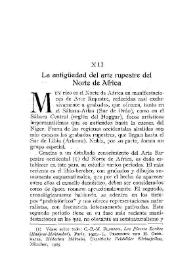 La antigüedad del arte rupestre del Norte de África / Hugo Obermaier | Biblioteca Virtual Miguel de Cervantes