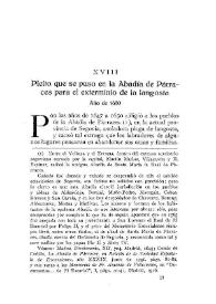 Pleito que se puso en la Abadía de Párraces para el exterminio de la langosta. Año de 1650 / Julián Zarco Cuevas, agustino | Biblioteca Virtual Miguel de Cervantes