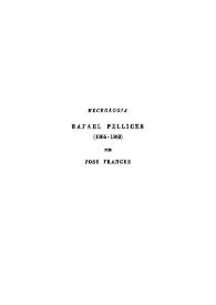 Necrología de Rafael Pellicer (1906-1963) / por José Francés | Biblioteca Virtual Miguel de Cervantes