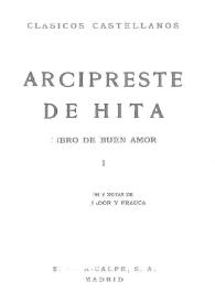 Libro de Buen Amor. Tomo I / Juan Ruiz Arcipreste de Hita; edición y notas de Julio Cejador y Frauca | Biblioteca Virtual Miguel de Cervantes