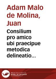 Consilium pro amico ubi praecipue metodica delineatio textus in lege I tit. 2, lib. 5, novae recop. et contra fere omnium scribentium dogmata noviter intellectus / A. D. Joanne Adam Malo de Molina... | Biblioteca Virtual Miguel de Cervantes