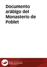 Documento arábigo del Monasterio de Poblet | Biblioteca Virtual Miguel de Cervantes